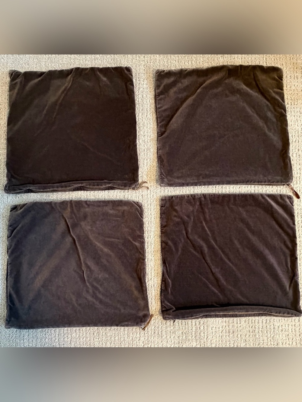 Pottery Barn Dark Gray Velvet Pillow Cover